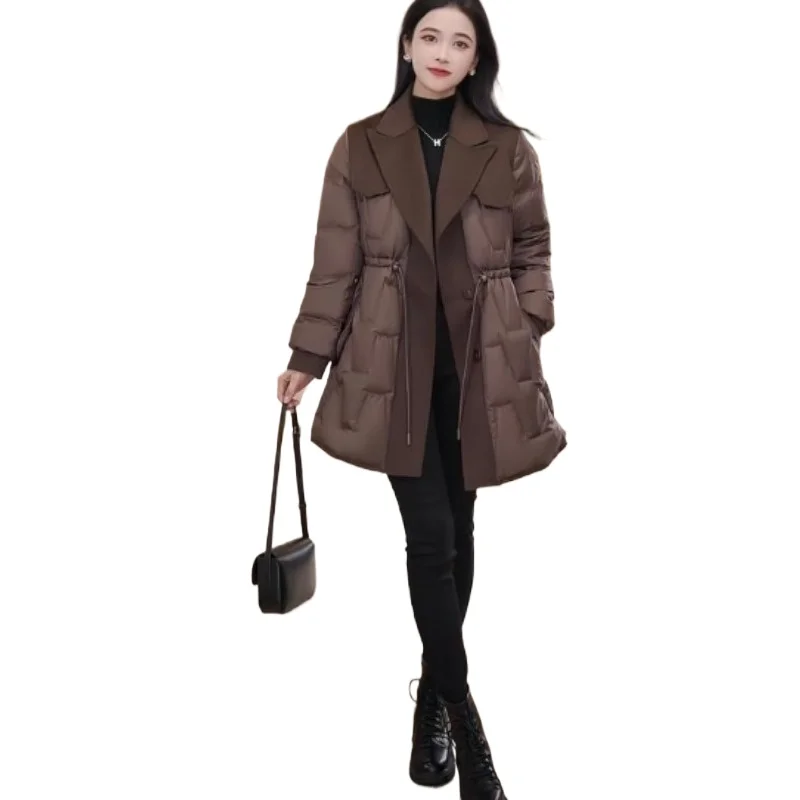 

Winter Bestseller Features A Stylish Woolen Patchwork Fleece and Thickened Blazer A Mid-length Slimming Cotton-padded Jacket
