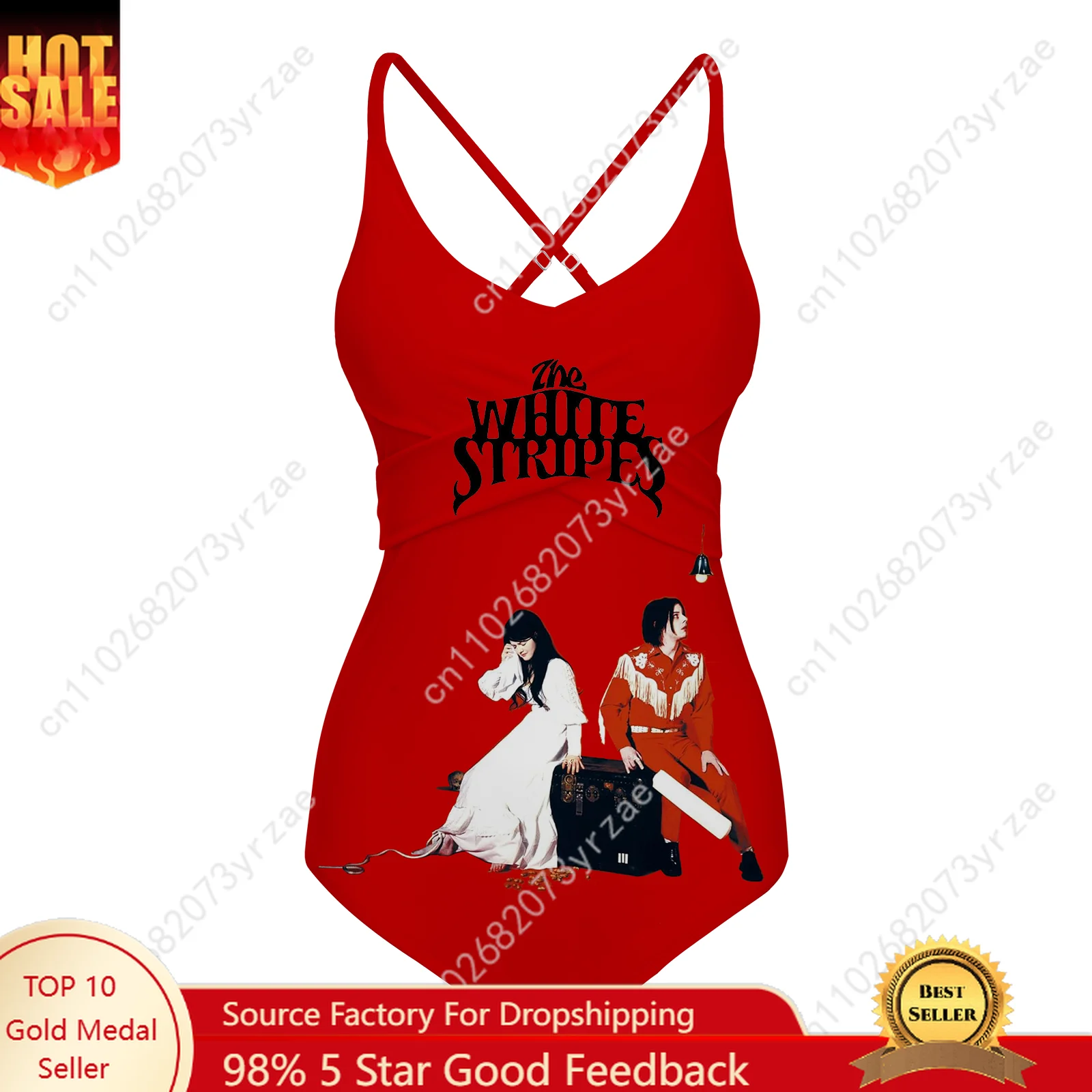 

The White Stripes Women Sling Swimsuits Personalized Sexy Swimwear Pool Party Beach Bikini Summer Holiday Custom Bathing Suits