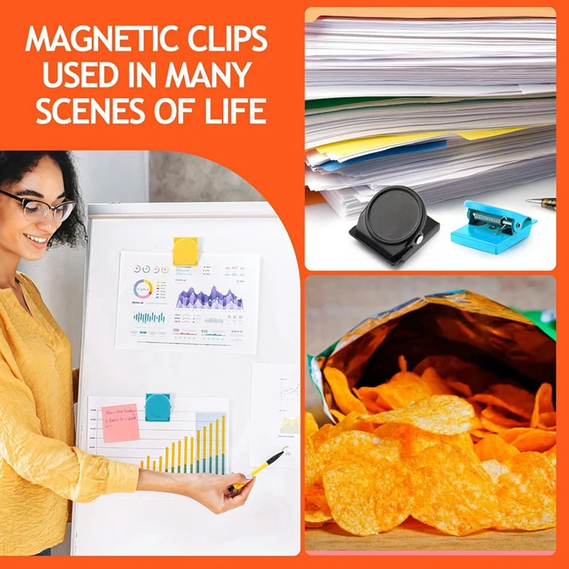 54 Pcs Metal Heavy Duty Magnetic Clips Whiteboard Magnet Clip Locker Magnets Clips For Fridge