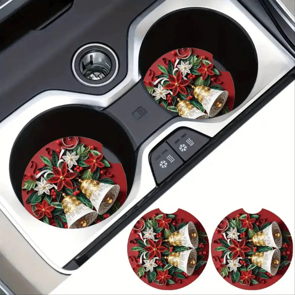 Bright Color Non-Slip Rubber Car Cup Holder Coasters Car Interior Accessories For Men Women