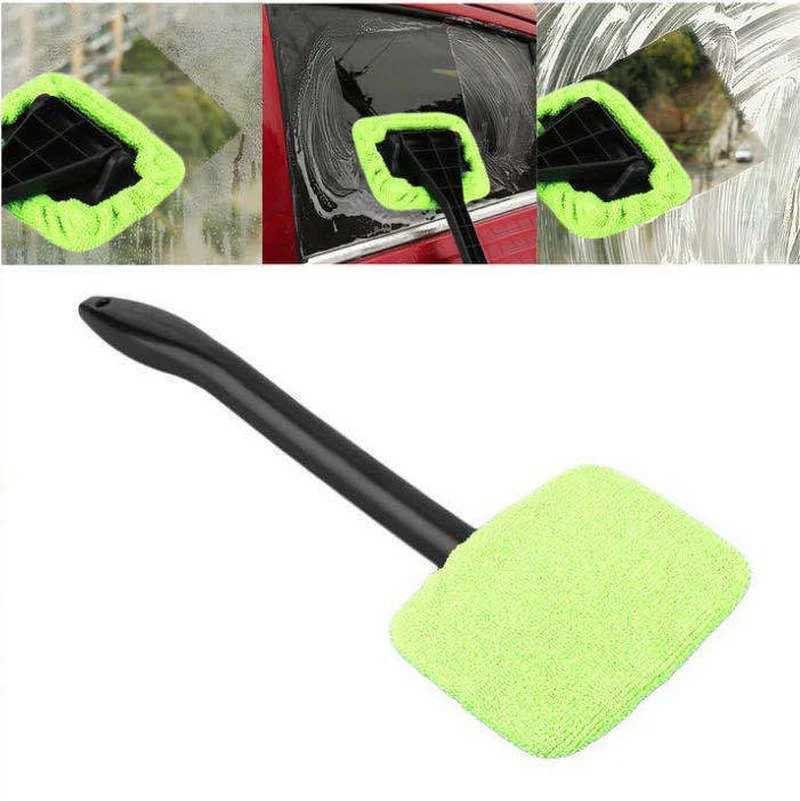 Nettoyeur de vitres de voiture, livres de pare-brise et ensemble d'outils de lavage, brosse à livres de dépoussiérage de vitres avec manche long, accessoires d'intérieur de voiture