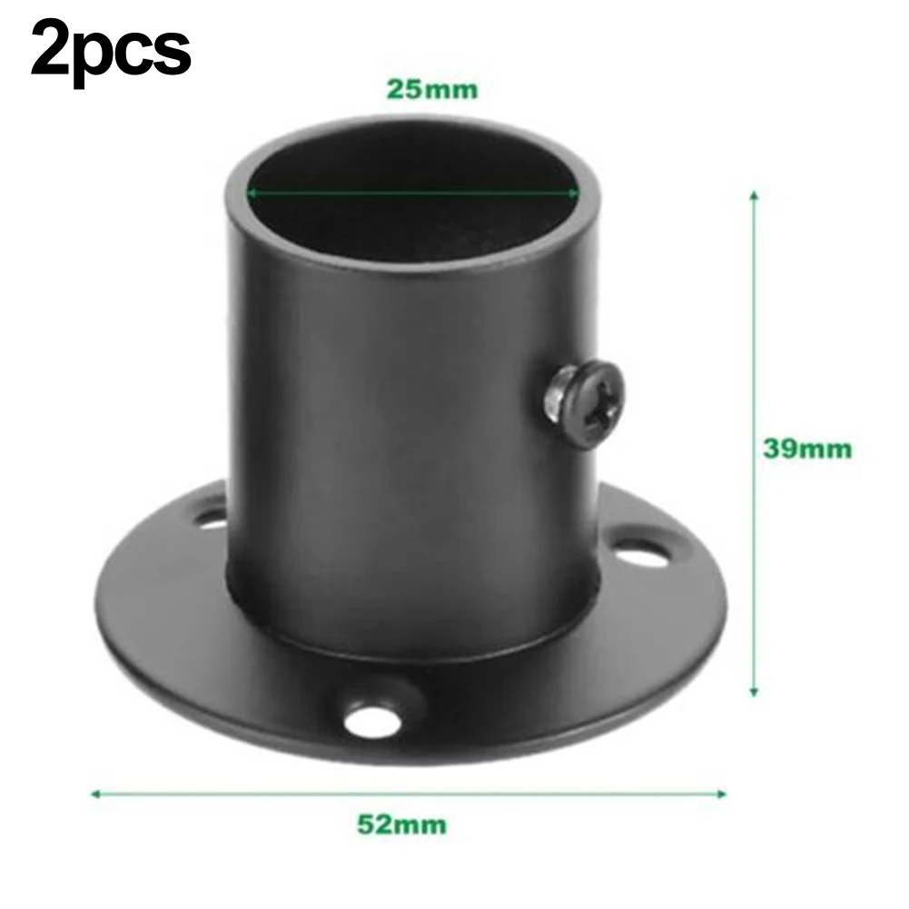 2Pcs Tube Support Closet Bar Stand Wardrobe Hanging Rail Rod Pole Socket End Support Bracket Flange Holder 19-32mm Hardware