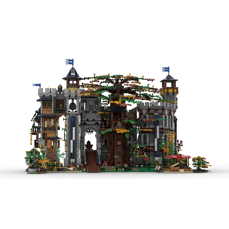 Medieval Castle Model Moc Building Bricks Tree of Life Castle Model Technology Modular Blocks Gifts Christmas Toys DlY Assembly