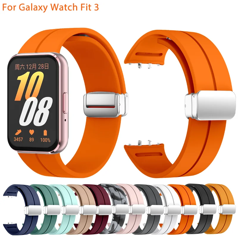 Strap for Galaxy Fit3 Magnetic Buckle Silicone Band Sport Original Band Universal Accessories Strap for Samsung Galaxy Fit3