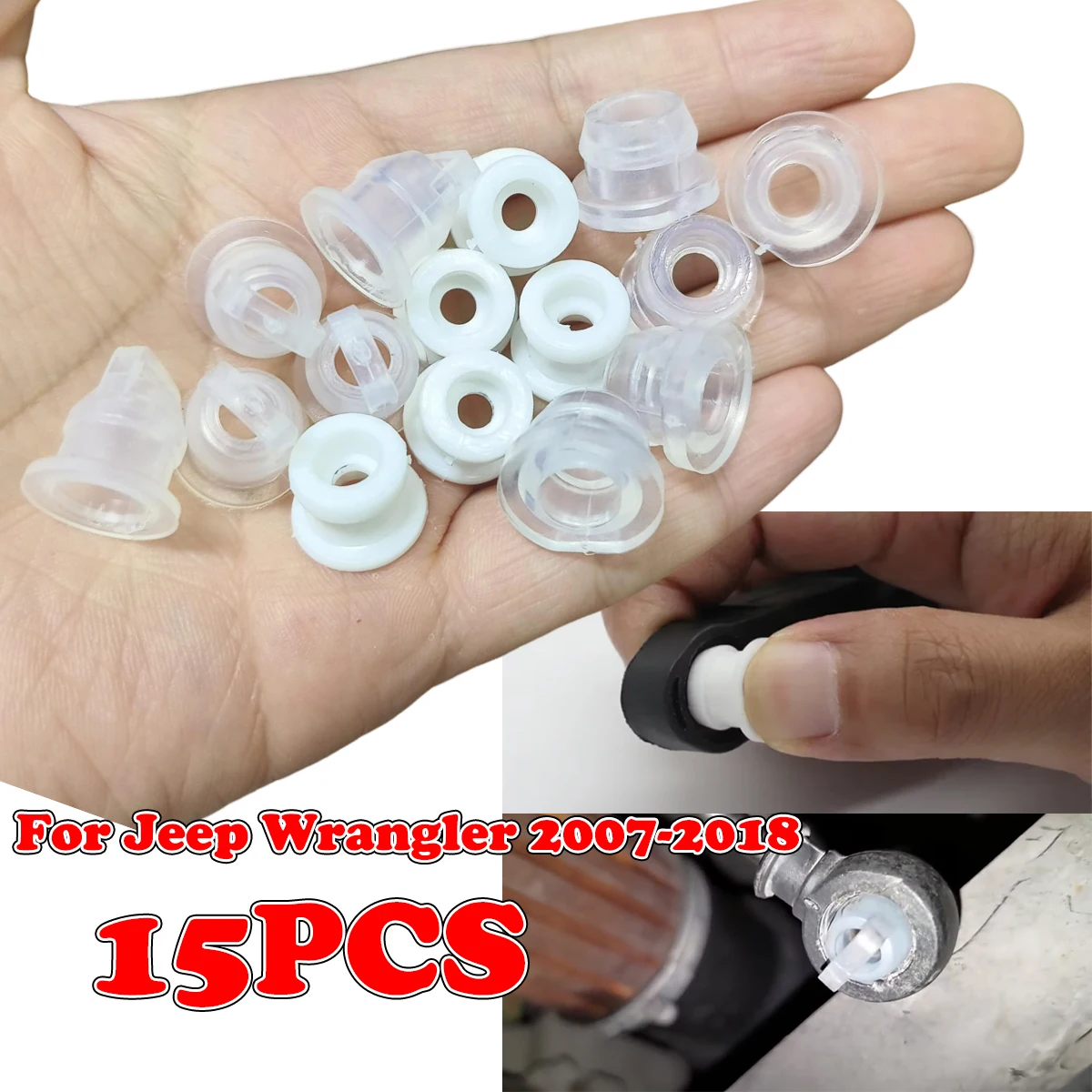 

15Pcs For Jeep Wrangler JK Compass Gear Shifter Cable Bushing Shift Linkage End Sleeve Repair Transmission Gearbox Replacement