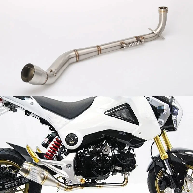 Slip‑On Motorcycle Escape Exhaust Middle Link Pipe for Honda MSX125 Grom 2013 2014 2015 2016 2017 2018 2019 2020 2021 2022‑2024