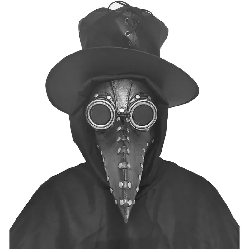 Máscara de pájaro de Doctor de la peste, pico de nariz larga, Cosplay Steampunk, accesorios de disfraz de Halloween, Material de látex