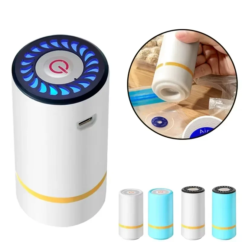 Mini Vacuum Sealer Portable USB Electric Air Pump Mini Fresh-Keeping Handheld Vacuum Sealing Machine Packaging Packer for Home