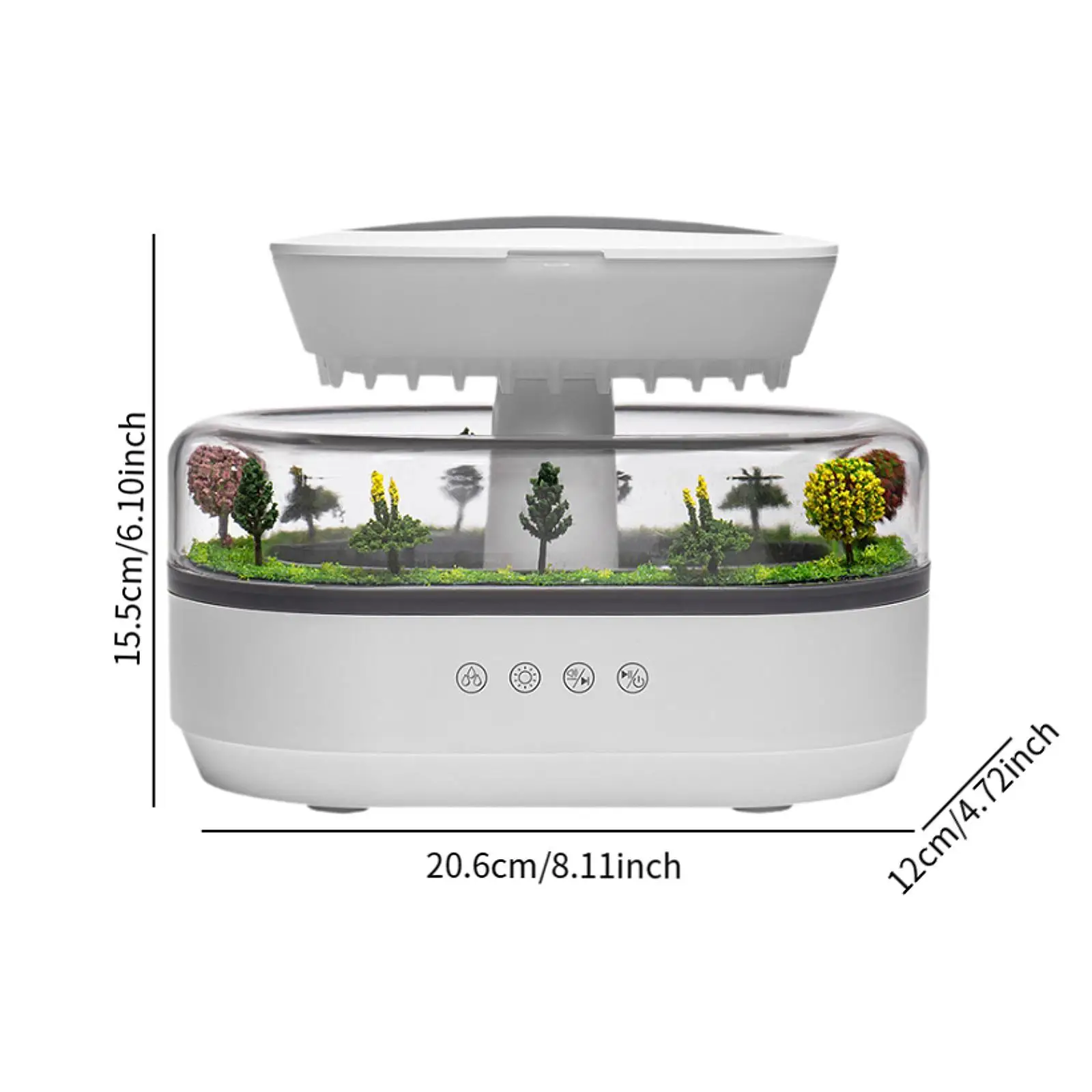 Диффузор с каплями дождя, увлажнитель с вилкой стандарта США, портативный тихий универсальный увлажнитель воздуха для офиса, спальная тумбочка, настольный кабинет