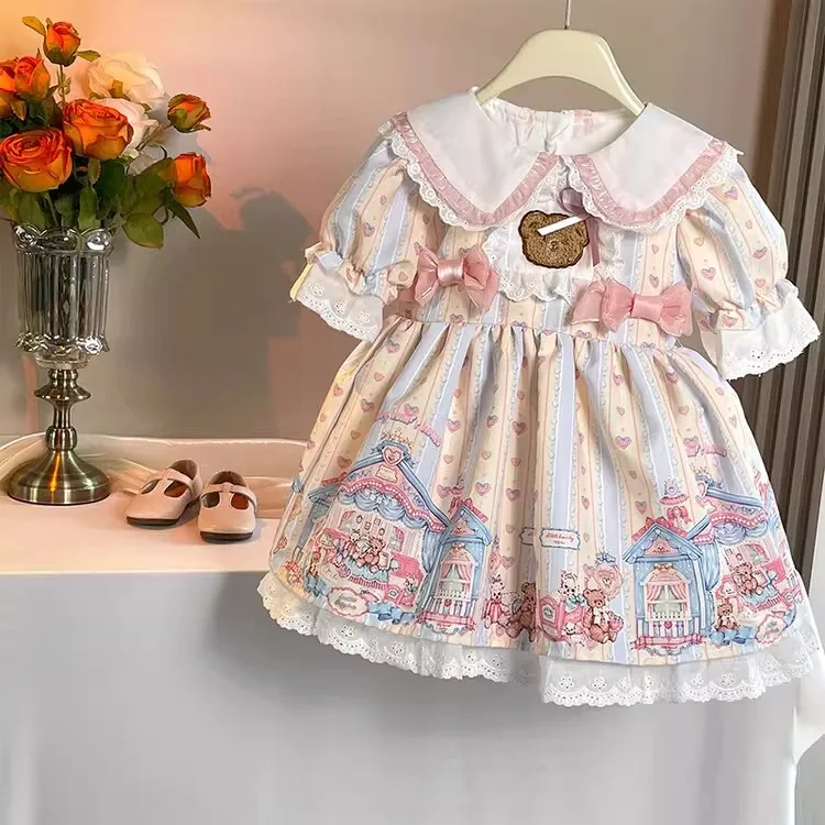 Girls Dress Summer Little Girl Sweet Cute Dress 2026 New Children