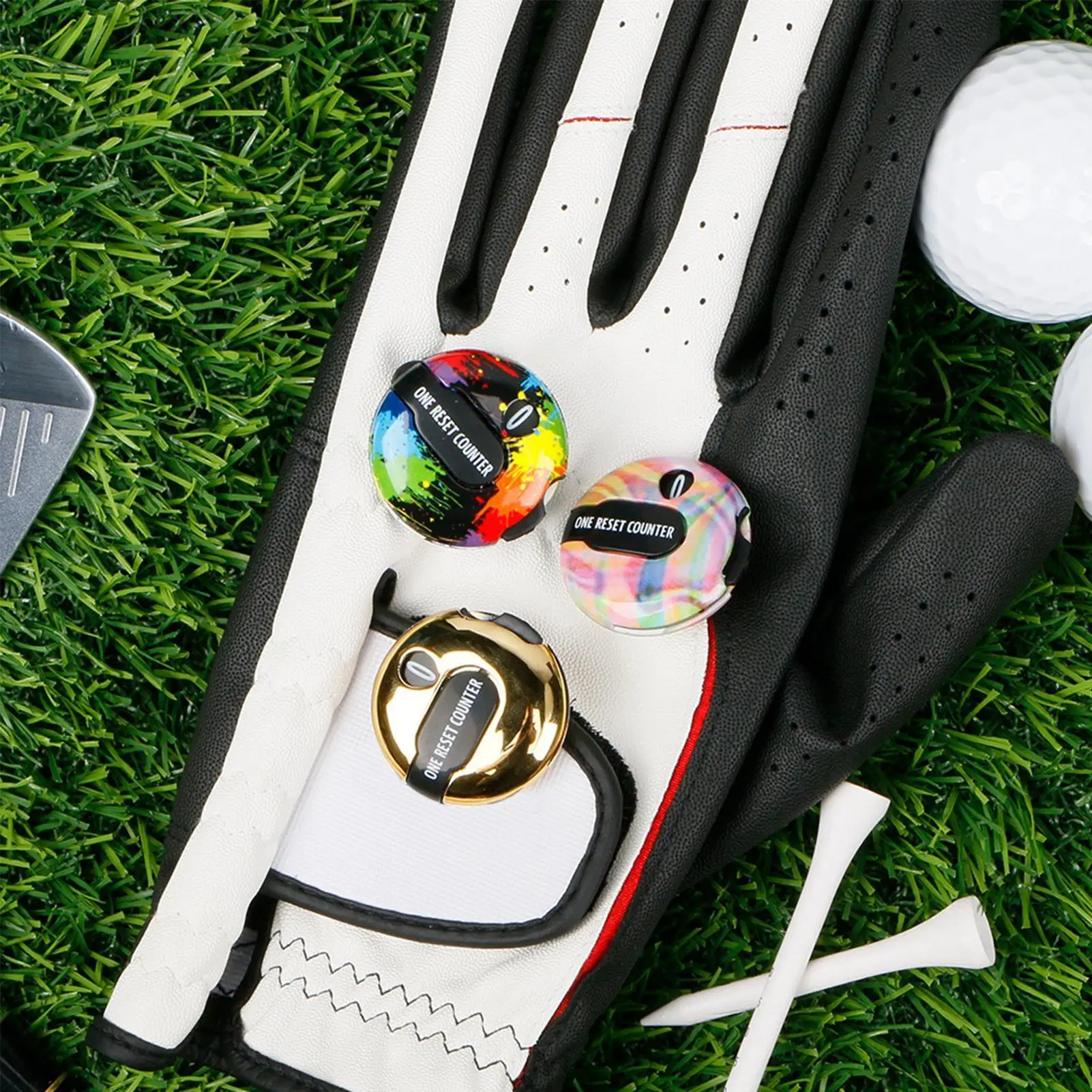 Golf Score Counter Mini Golf Scoring Strokes Device Golf Counter Gloves Attachment up to 12 Shots for Indoor Outdoor