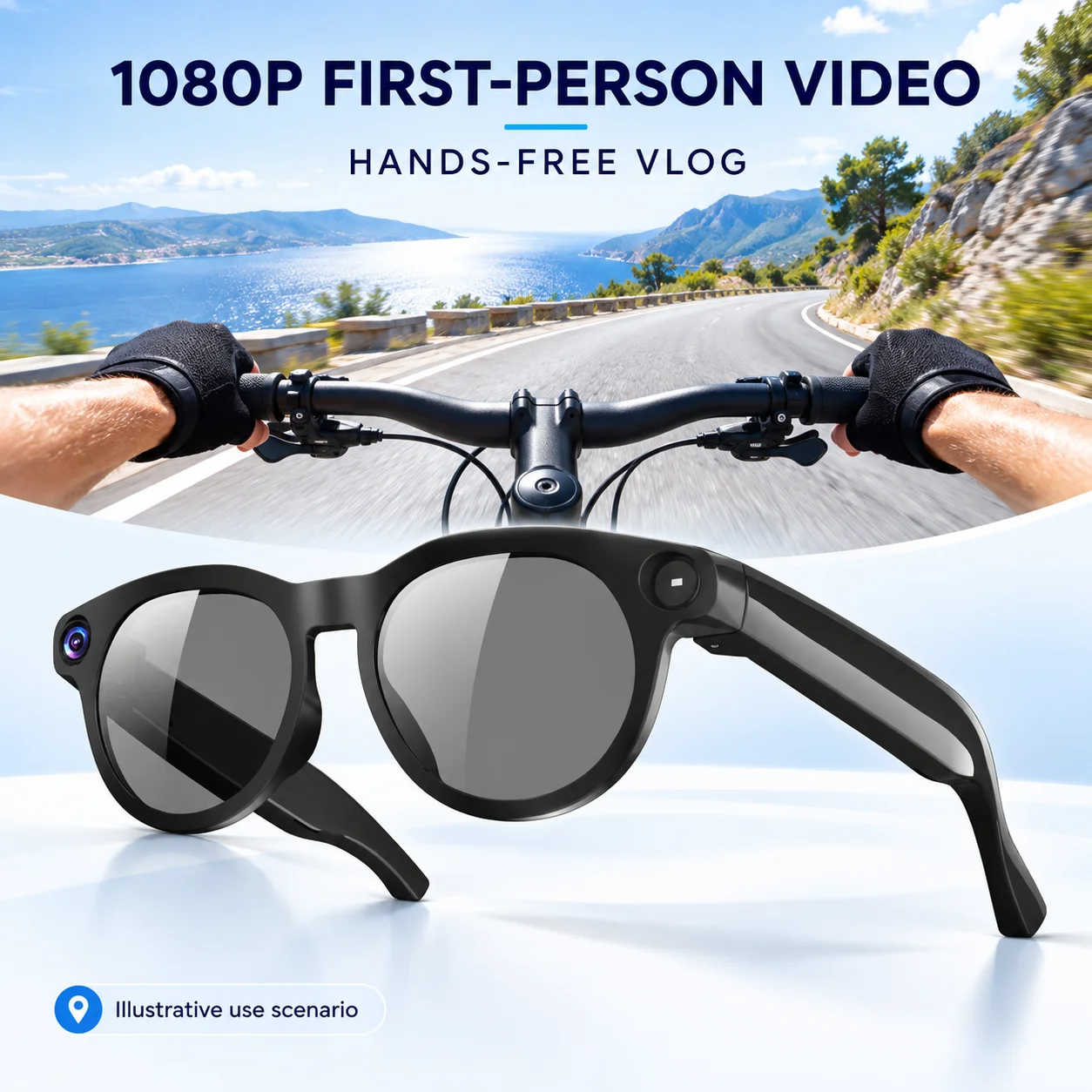 2026 New AI Camera Glasses 8MP 1080P Video Recording Real-Time Translation Bluetooth Call Sunglasses Men Women view 6