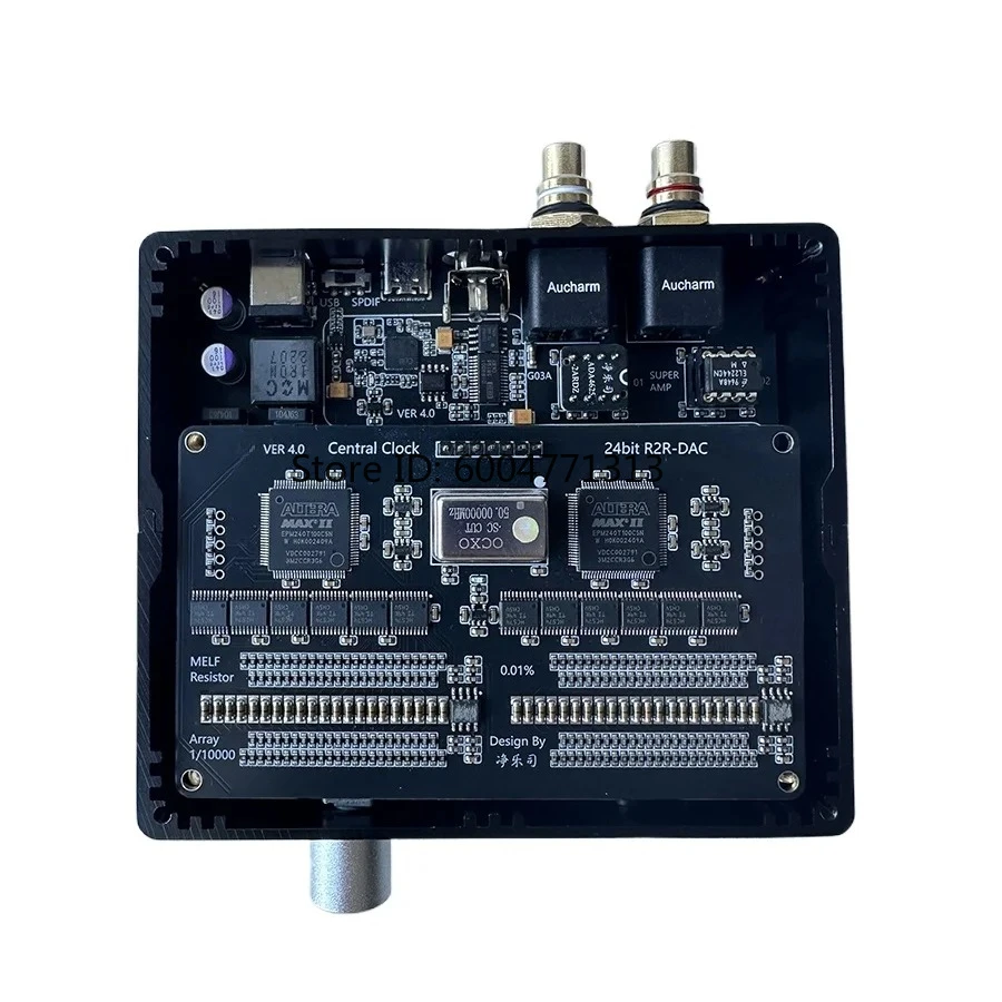 Upgraded R2R V4.0 Decoder RCA/3.5/4.4 Output Supports Coaxial / USB Input with Volume Adjustment CNC Case PCM 24bit