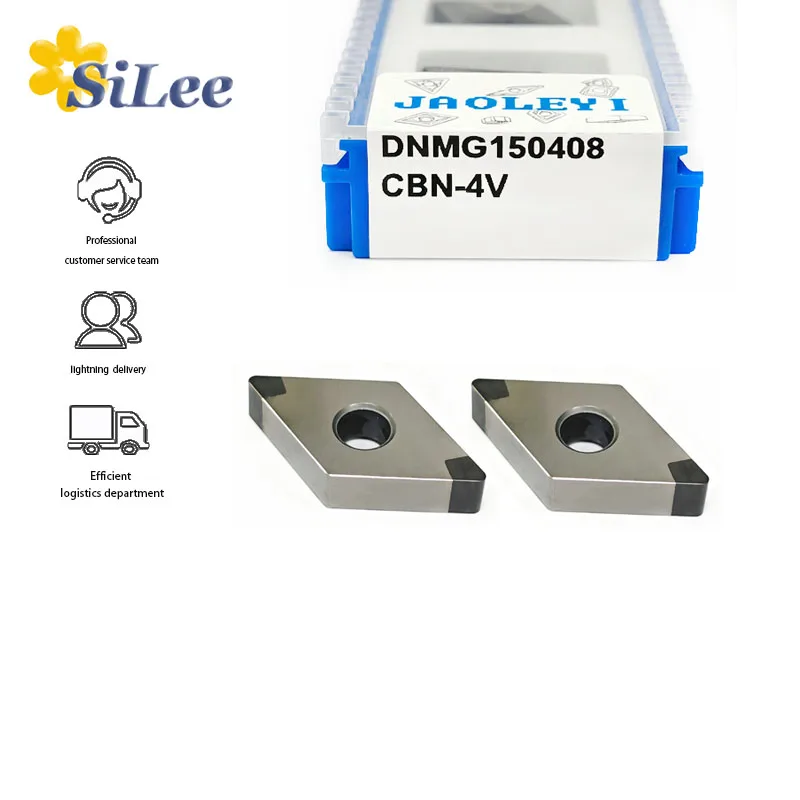DNMG150404‑4V CBN DNMG150408-4V CBN Super‑Hard Indexable Turning Inserts CNC Lathe Tool Tips For High‑Hardness Steel Machining