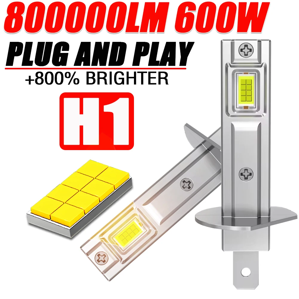 H1 LED المصابيح الأمامية CANBUS 600 واط عالية الطاقة للسيارة مصباح لاسلكي صغير الأضواء السيارات/موتو كشافات أضواء الضباب 12 فولت التوصيل والتشغيل