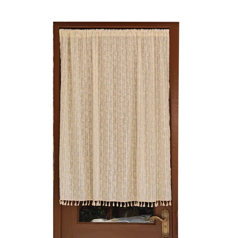 

Vintage small daisy half curtain kitchen bedroom partition curtain cabinet shade curtain household