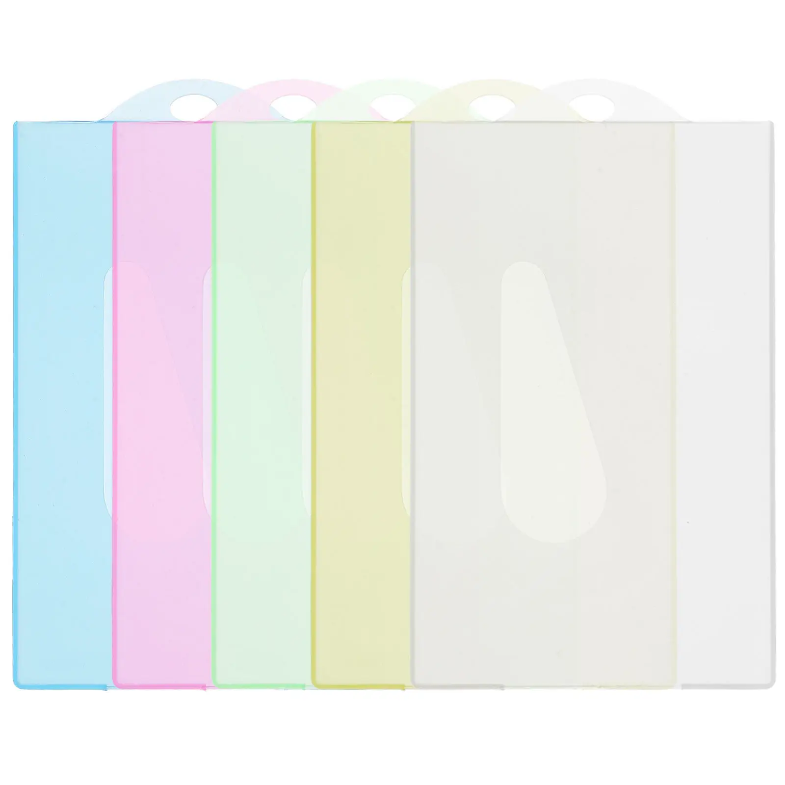 

30Pcs Candy Color Name Tag Card Protectors Portable Transparent Sleeves for Game Business Id Trading Cards Name Tag Holder