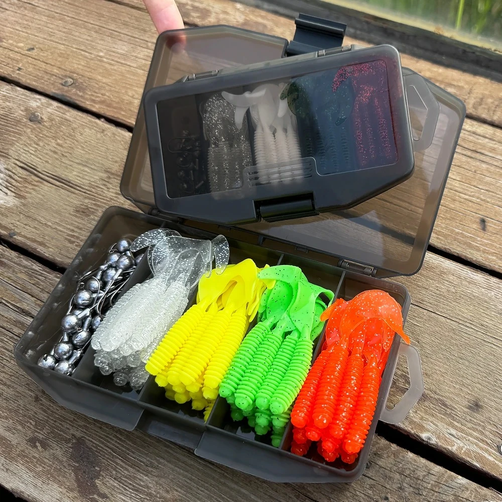 เหยื่อซิลิโคนแบบนิ่ม 50 ชิ้น ร - Fishing Lure Soft Plastic บทวิจารณ์และราคา