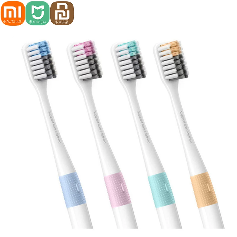 Original 4pcs Smart Mijia Doctor B Bass Method Tooth brush Manual Soft Toothbrush 4 Colors/Lot With Travel Box