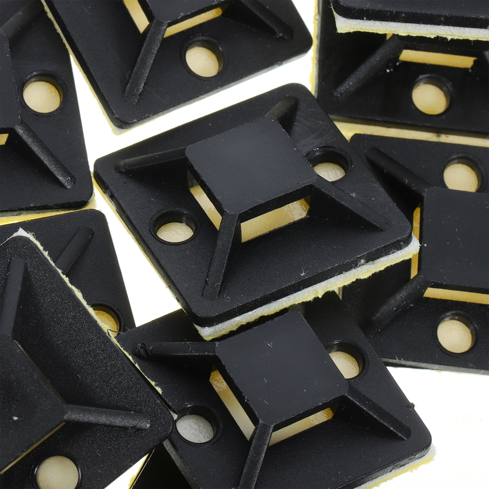 

100 Pcs Mount Self Adhesive Zip Mount Holder Screw Hole Wire ganizer Cable Cable Tie Base Tie Mounts ABS Durable