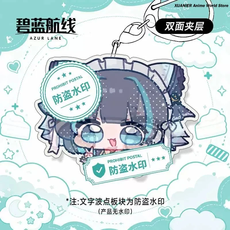Anime ROC Chang Feng ‌   Laffey Yukikaze Cheshire Azur Lane, porte-clés en acrylique, figurine décorative pour bureau, modèle de figurine.