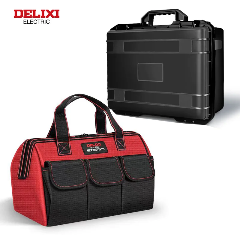 

DELIXI ELECTRIC 16-inch Portable Toolbox with 17.7-inch Tool Bag 2-piece Set, with Shock-absorbing Sponge