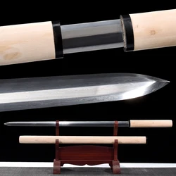 Chinese Tang Sword Shirasaya Folded Steel Blade Sharp Ready for Battle Handmade Real Swords-Rose Wood Sheath Katana