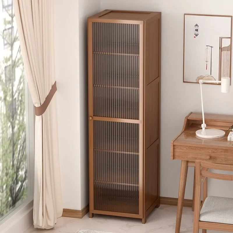 Bookshelf Shelf Dustproof Floor Simple Household Multi-layer Living Room with Door Acrylic Locker Bookcase Storage Cabinet