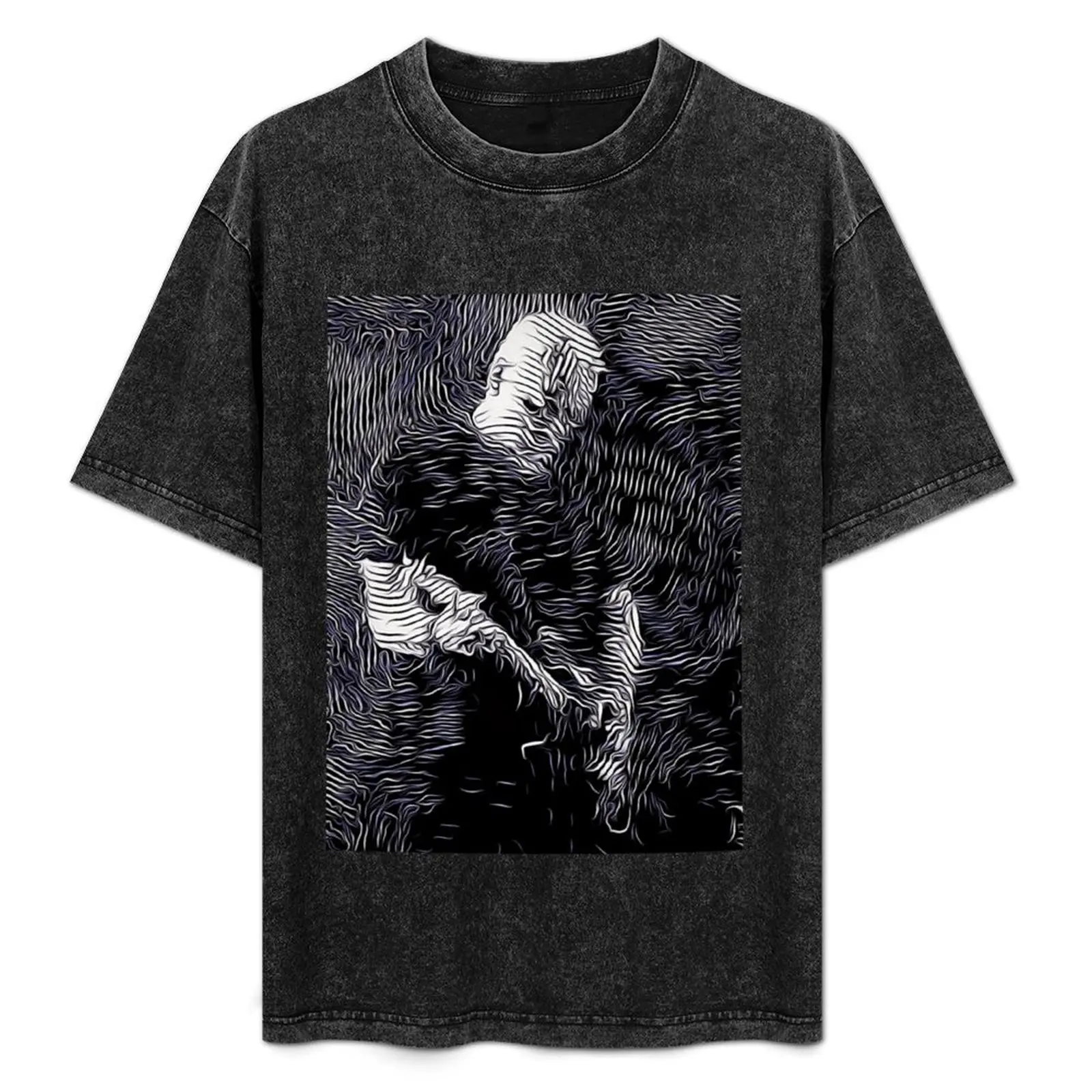 

David Gilmour Comfortably Numb Psychedelic Guitar High Quality drawing by Aryan Shahabian T-Shirt anime mens white t shirts