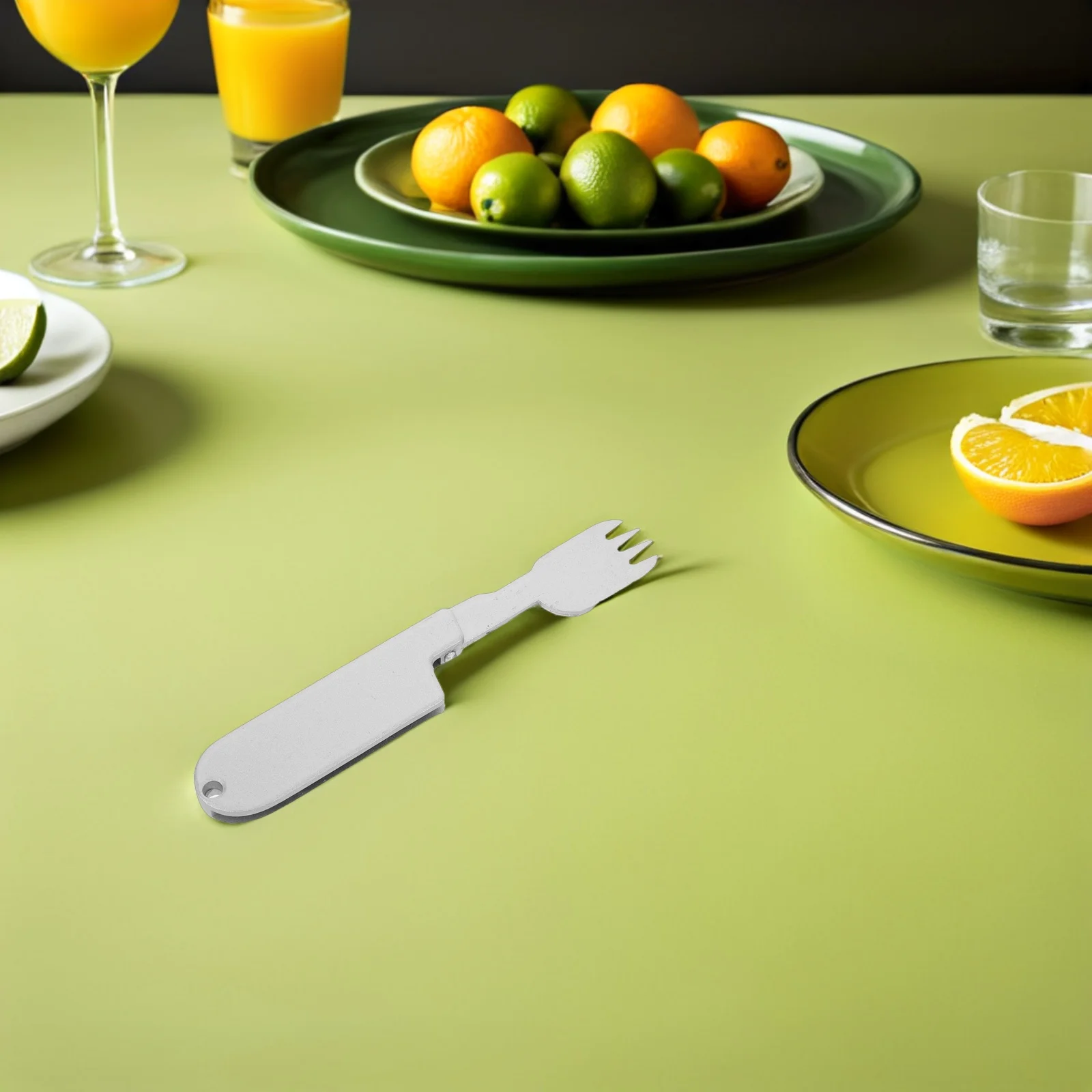 2 in 1 ポータブルキャンプ用品 アルミ合金スプーンフォーク 多機能食器 ハイキング バックパッキング ピクニック 旅行用