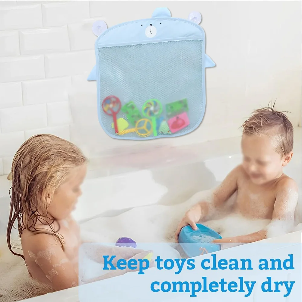 

Mesh Holder Toy Storage Net For Bath Time Large-capacity Design Nylon Construction Self-adhesive Suction Hooks