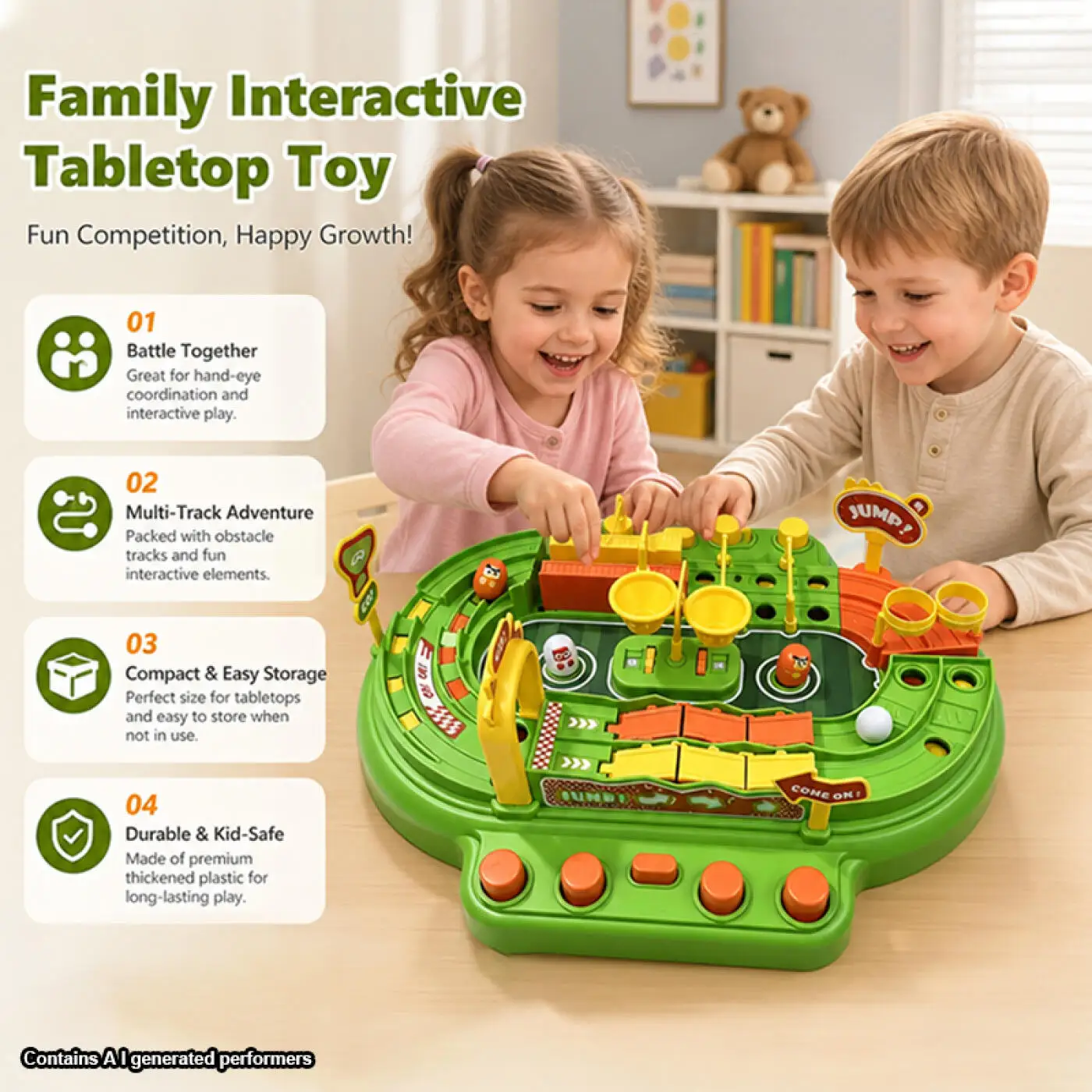 Kids Two Player Tabletop Competitive Game Toy Family Interactive Desktop Obstacle Track Educational Play Toy For Boy Girls Gifts