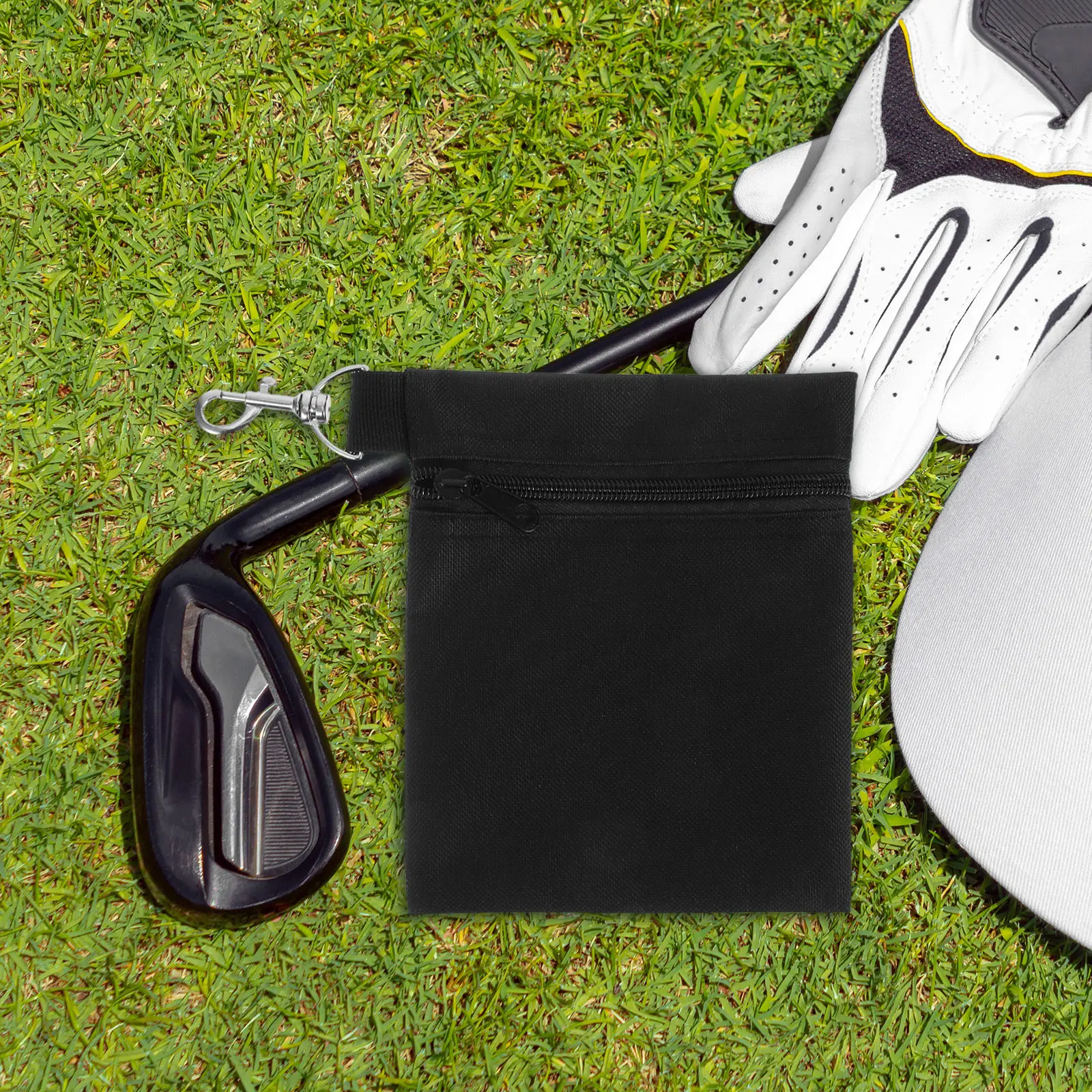 

2Pcs Golf Nylon Tee Bag Pouch -Resistant Zipper Closure Portable Golf Waist Clip Accessory Organizer