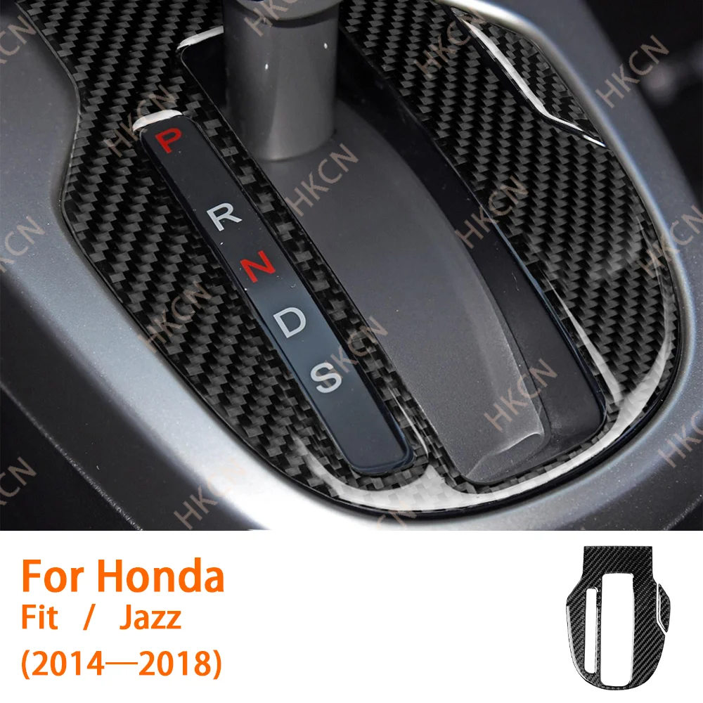 

HKCN Carbon Fiber Console Gears Shifter Inner Panel Car Interior Accessories Cover Trim Sticker For Honda Fit Jazz 2014—2018
