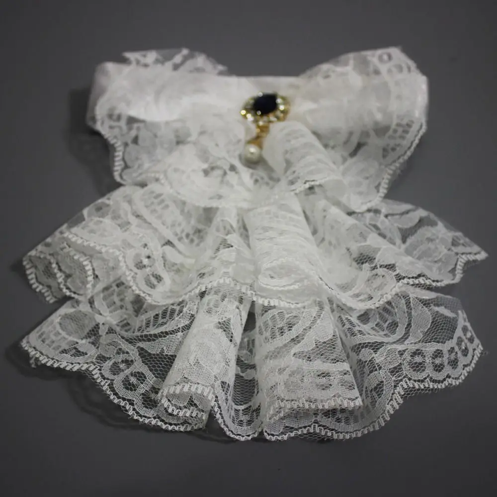 

New Detachable Victorian Lace Collar White Layered Jabot Neck Collar Elizabethan Fake Collar Stage Party