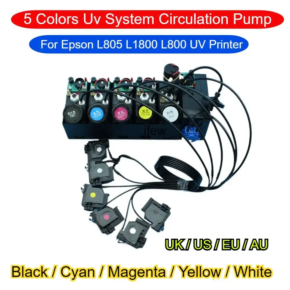5 Colors Uv System Circulation Pump Kit for Epson L1800 UV DTF Convert Ink System CISS White Ink Circulate Tool UV Modification