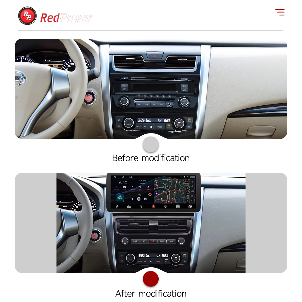 Redpower 12.3 inch Car Radio for NISSAN Altima Teana 2013-2018 Multimedia Player Screen GPS Android 10 Navigation CarPlay DSP