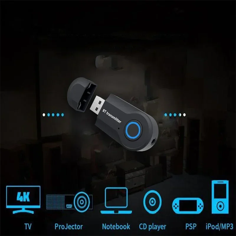 Adattatore audio per trasmettitore Bluetooth USB TV Computer Trasmettitore audio Bluetooth Adattatore audio da 3,5 mm