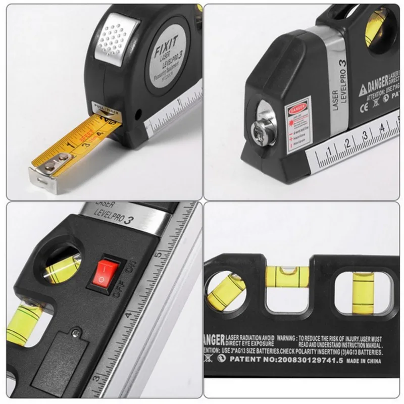 Multifunction 4 in1 Infrared Laser Level Cross Line Laser Tape Measurment Multipurpose Hand Tool