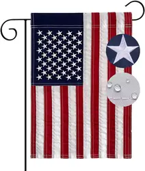 American Flags Garden Flag for Outside 12x18,Small USA Flag Outdoor Heavy Duty Made in USA High Wind Embroidered Stars-sewn Stri