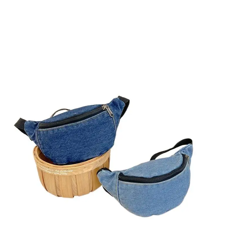 Denim-Gürteltasche mit Reißverschluss, Crossbody-Stil, Sling-Design, lässiger Stil, Denim-Material, lässige Umhängetasche für Jungen – Detail 5