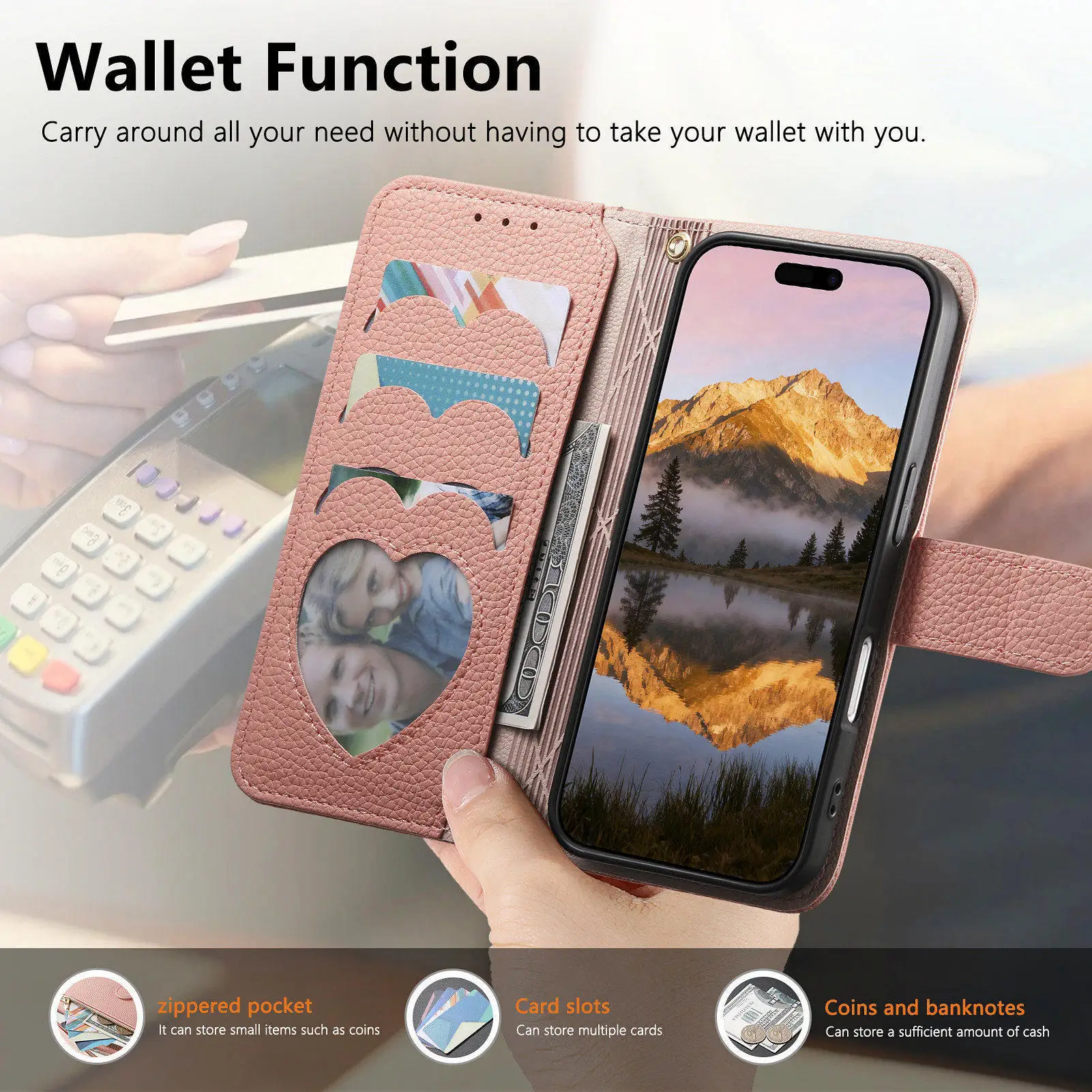 Zipper Wallet Card Slot Phone Case For iPhone 18 Pro Max 16 Plus 16E 15 14 13 12 16 17 Pro Max Wrist Strap Leather Flip Cover