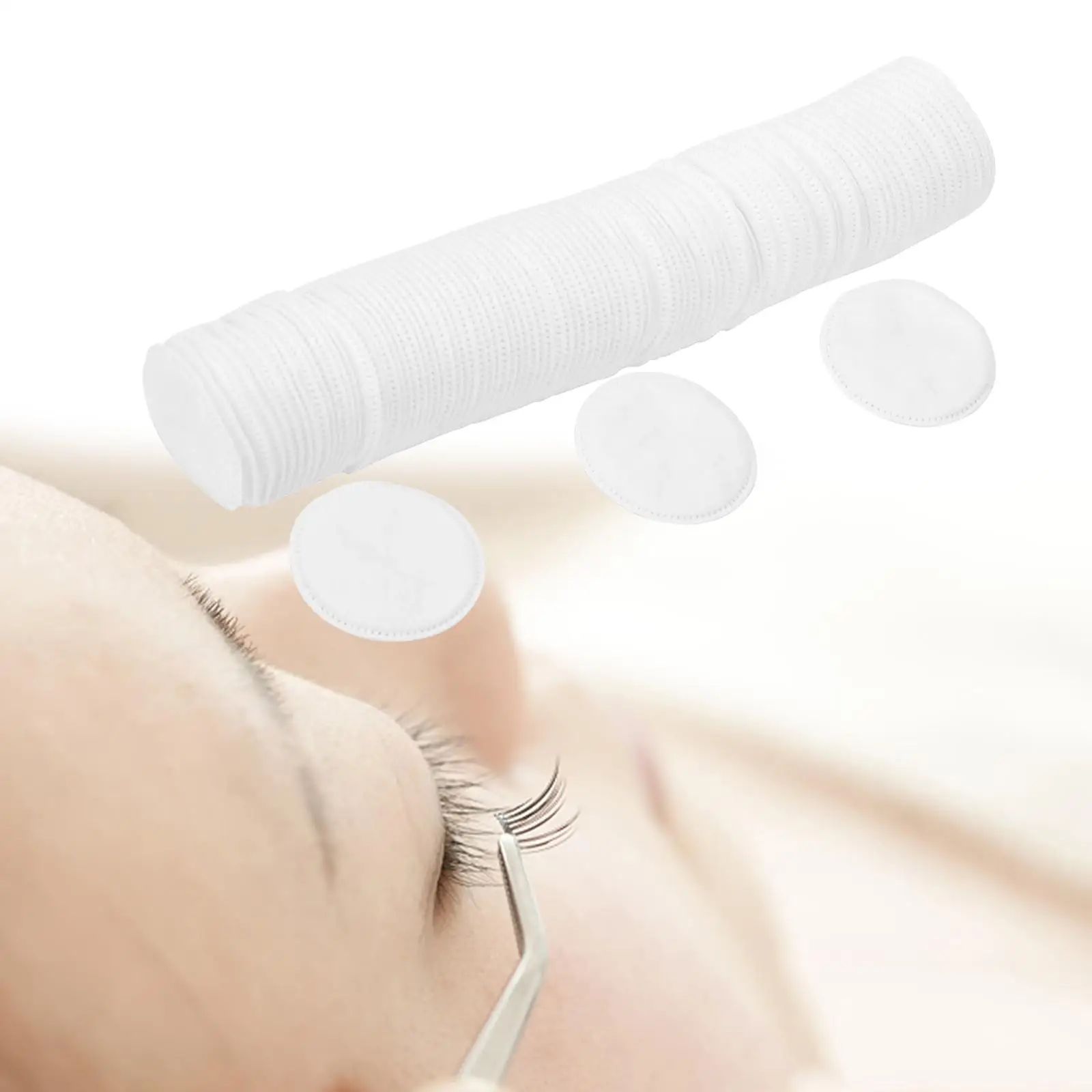 100x enxertia removedor de cola de cílios almofadas removedor de maquiagem remendo de extensão de cílios limpar branco redondo unha polonês limpo almofadas de limpeza