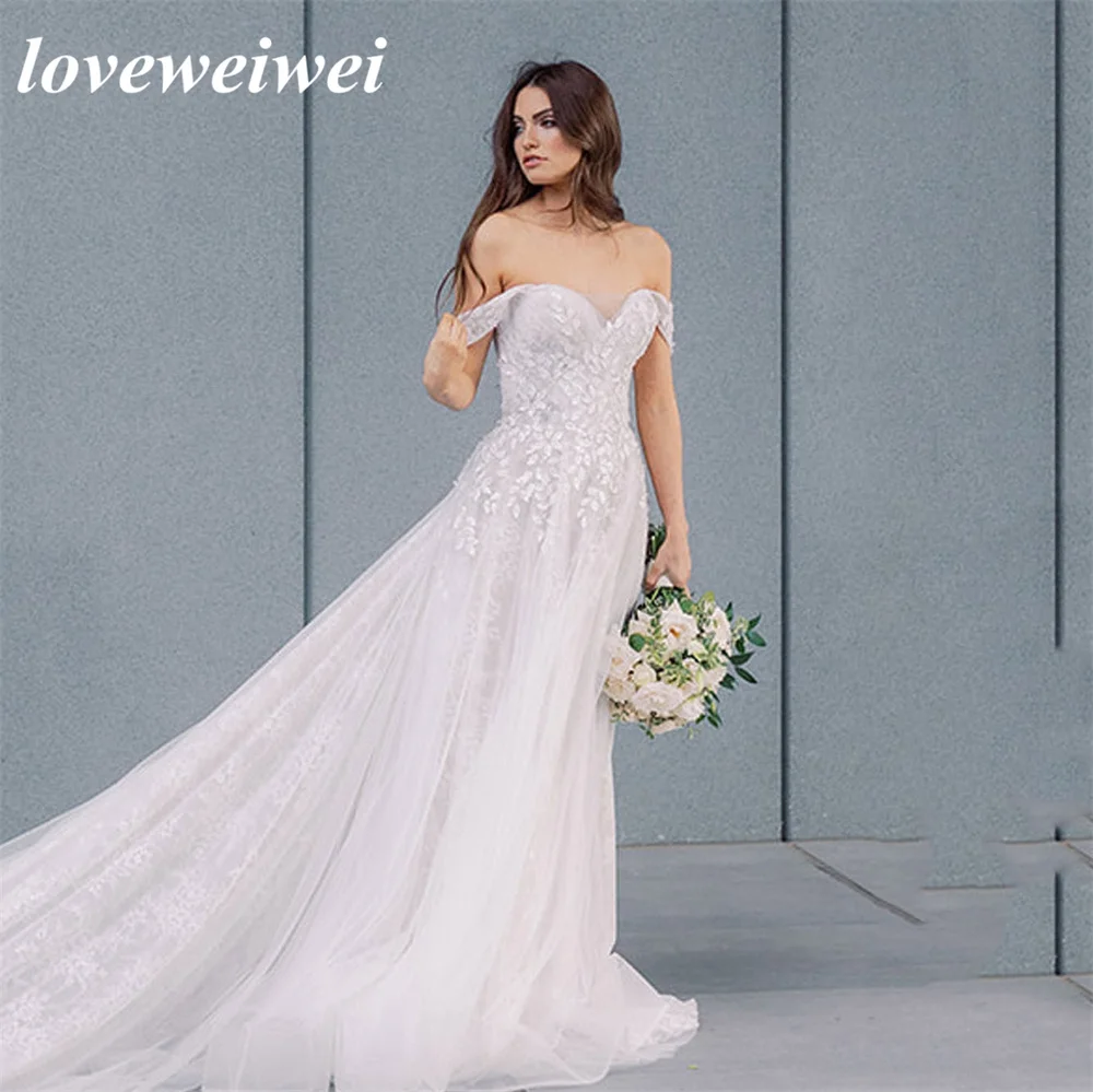 Vestidos de fiesta de boda de princesa con escote Corazón, apliques de flores de encaje 3D, vestido de novia sin mangas, tul transparente, vestidos de novia largos personalizados