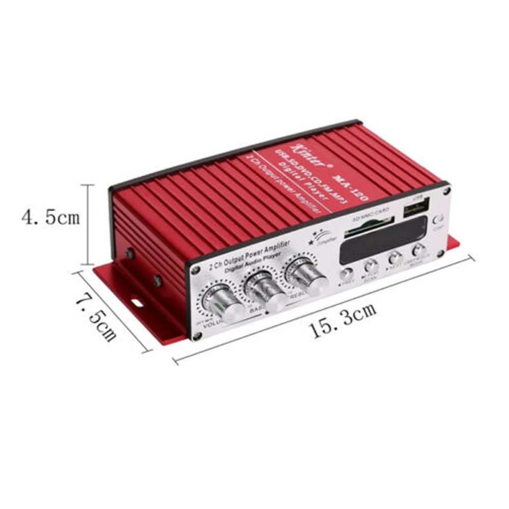 Kinter MA120 2*50W 12V Car Power Amplifier MP3 Player Disk Memory Card