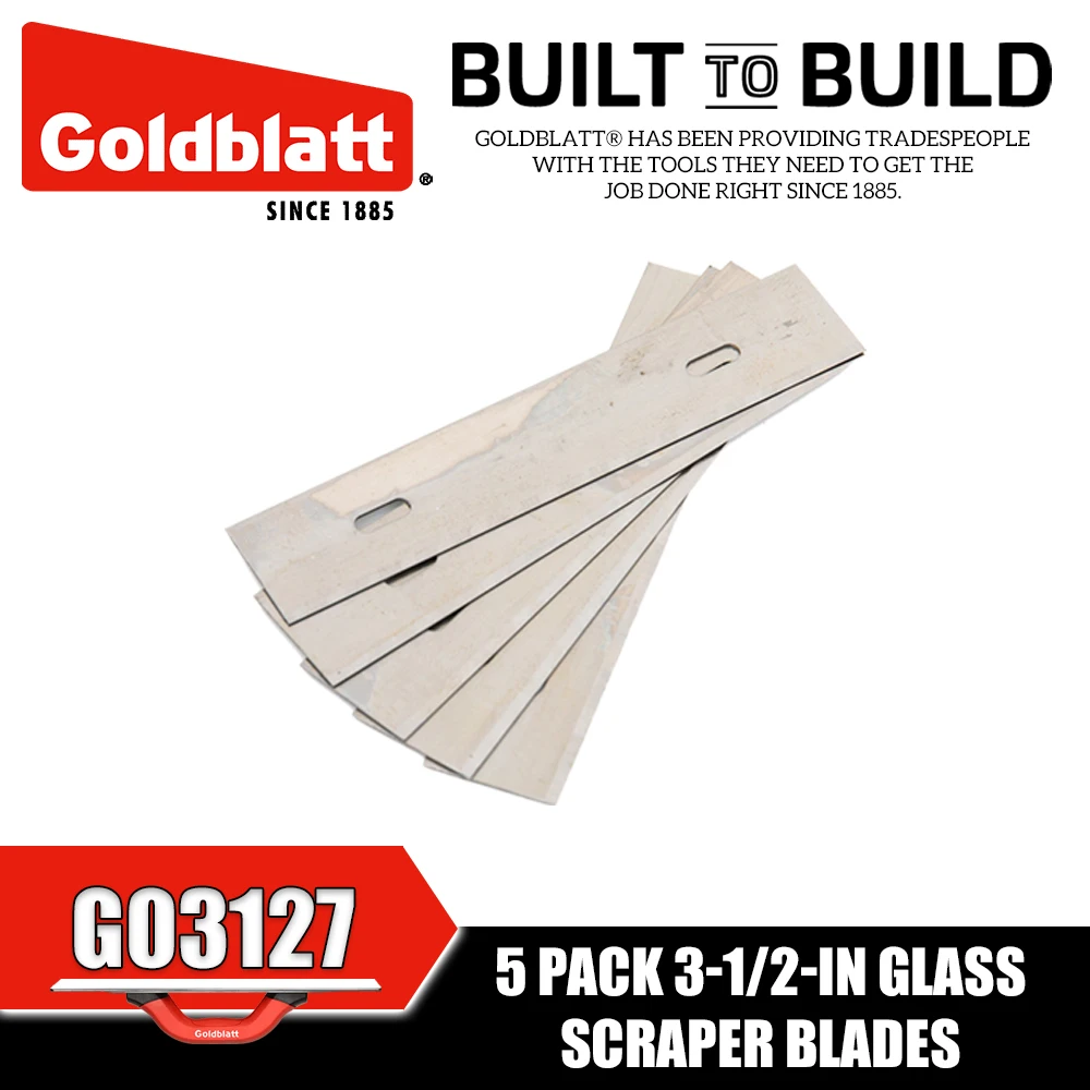GOLDBLATT G03072 90mm Glass Scraper G03127 5 Pack 3-1/2-in Glass Scraper Blades Construction Tools