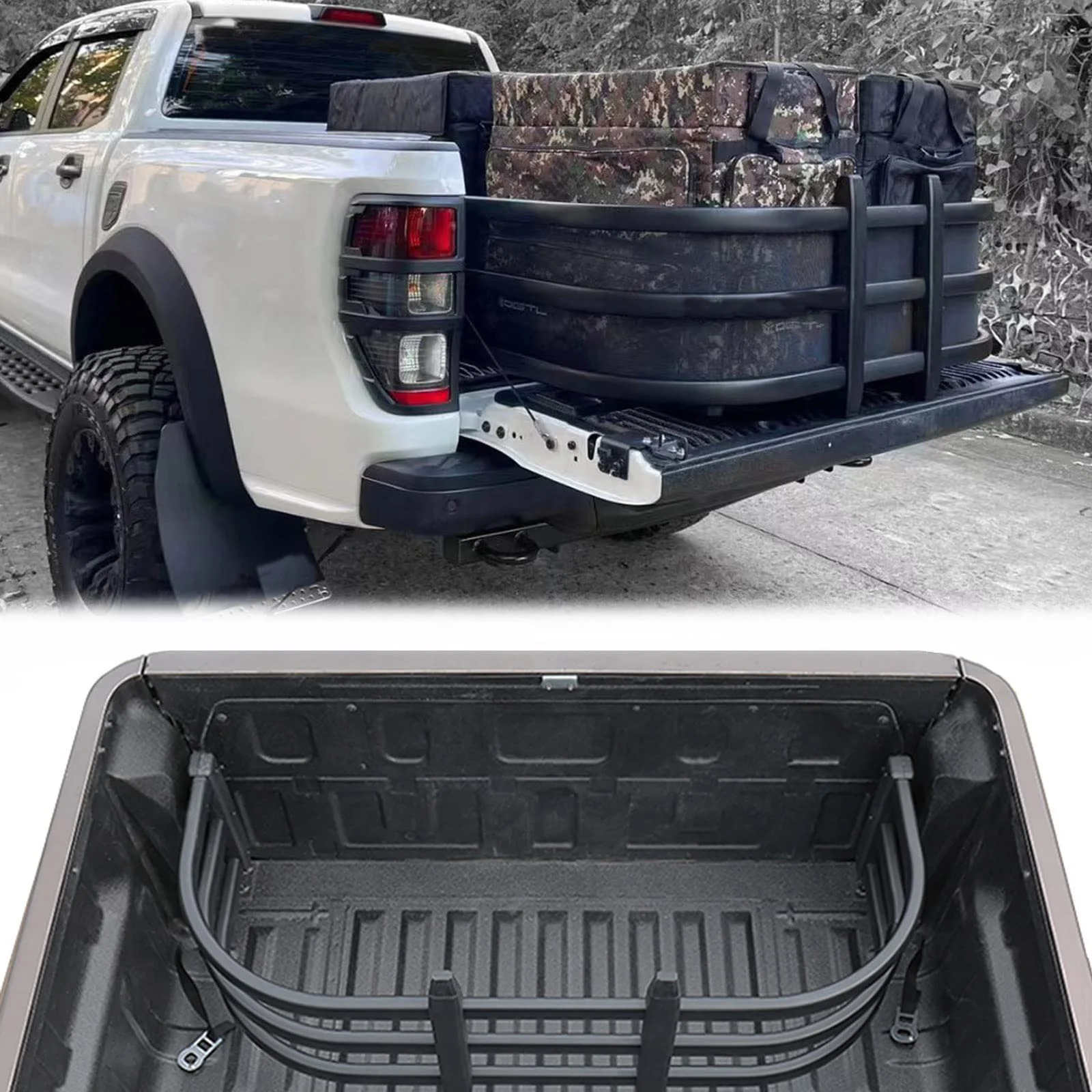 Pickip Truck Retractable Tailgate Rack Cab Bed Extender For Toyota Truck Bed Extender Ram 1500