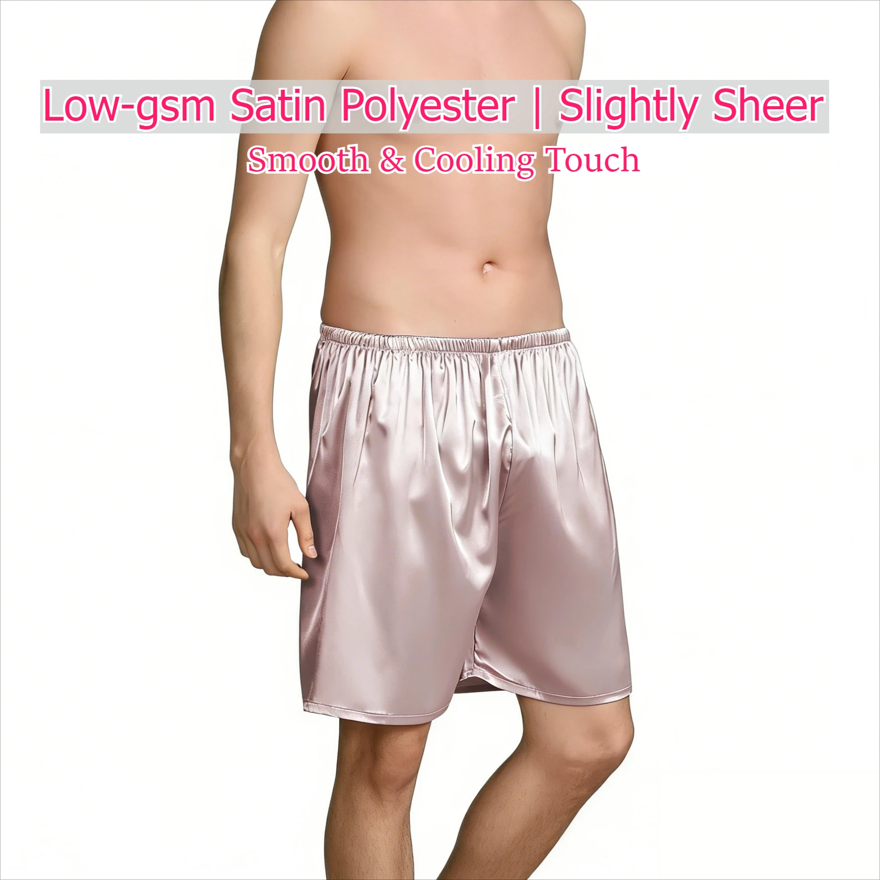 1pc Men's Satin Ice Silk Shorts Lightweight Smooth Comfortable Breathable Sweat-Wicking Casual Lounge Sleep Men Underwear Shorts