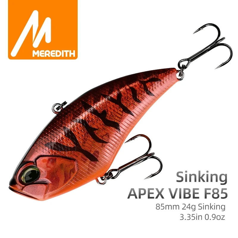 MEREDITH Apex Vibe F85 mm 24 g Wobbler Angelgerät Angelköder Vibrationsköder für künstliches Zubehör in voller Tiefe