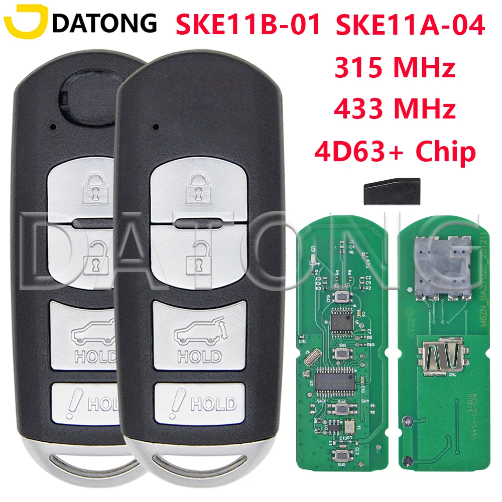 Datong World WAZX1T763SKE11A-04 IC:662F-SKE11A04 4D63 315/433 SKE11B-01 Car Remote Key For Mazda CX-7 CX-9 MX-5 MIATA 2010-2015